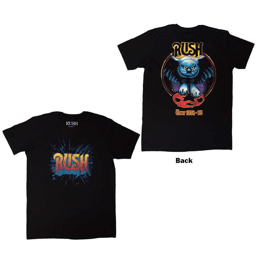 Rush - Tour '74'75 Heren Tshirt - Zwart